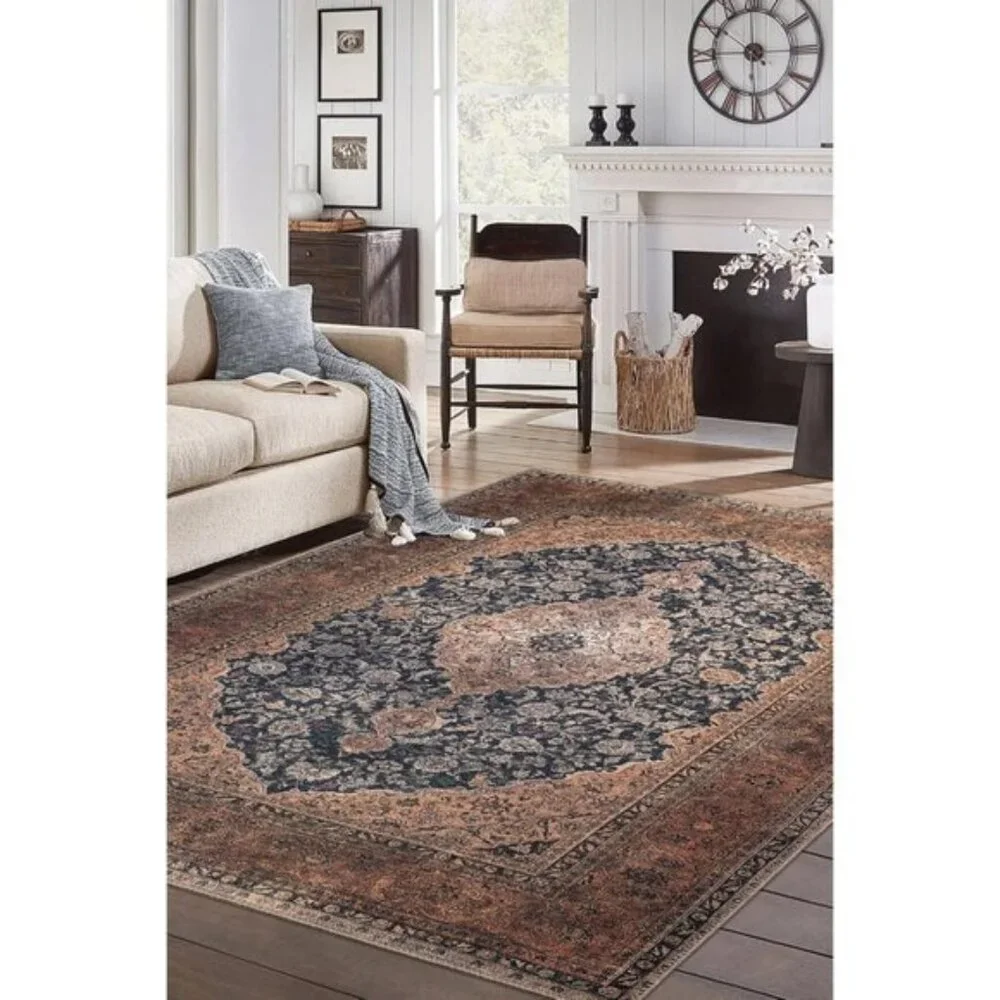 New 3x5 Washable Entry Rug, Non-Slip Vintage Low Pile Carpet for Home & More